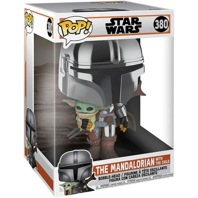 Funko Pop! Movies: Star Wars: - The Mandalorian with the Child 380 Bobble-Head Supersized 10"