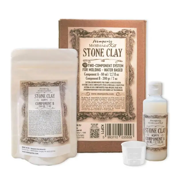 Stamperia Σετ Χύτευσης Stone Clay 200gr & 80ml