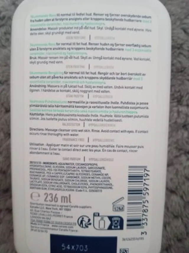 CeraVe Foaming Cleanser Gel, Αφρίζον Gel Καθαρισμού για Πρόσωπο και Σώμα με Υαλουρονικό Οξύ, Ceramides και Νιασιναμίδη 236ml 3