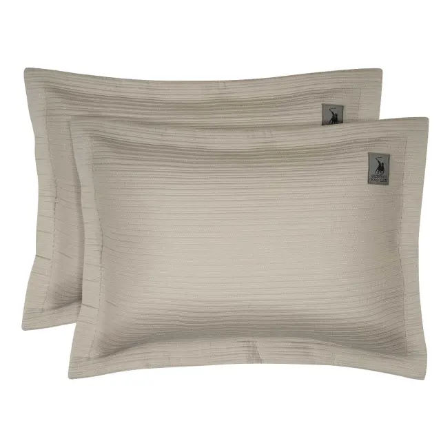 Ζεύγος Μαξιλαροθήκες 50x70+5 Greenwich Polo Club Essential 4455 Taupe 100% Microsatin