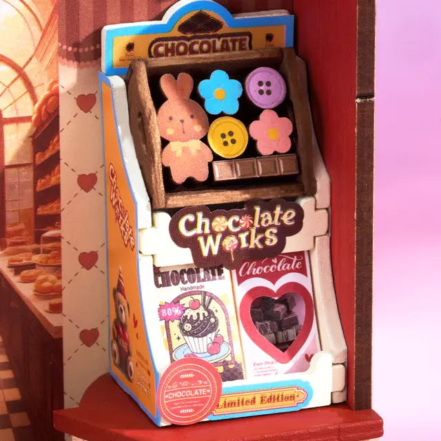 Robotime Rolife Sweet Chocolate Shop DIY Miniature House Μινιατούρα Σοκολατερί 98 τεμ. DS046 3