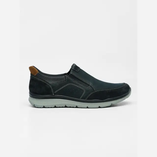 Imac Μοκασίνια-Loafers Ανδρικό δέρμα Nubuck Μπλέ IMA/352151 BLU/COGNAC