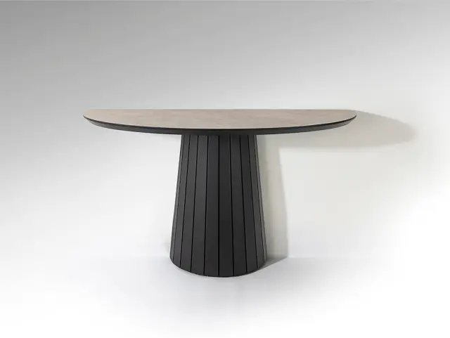Κονσόλα Koria 599481 Matt Stone με μαύρο MDF 130×80×42 cm Πέτρα