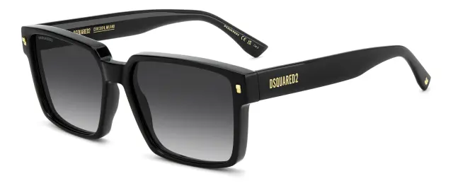 Dsquared2 Unisex Γυαλιά Ηλίου με Μαύρο Σκελετό και Μαύρο Φακό D2 0202/G/S 807/9O