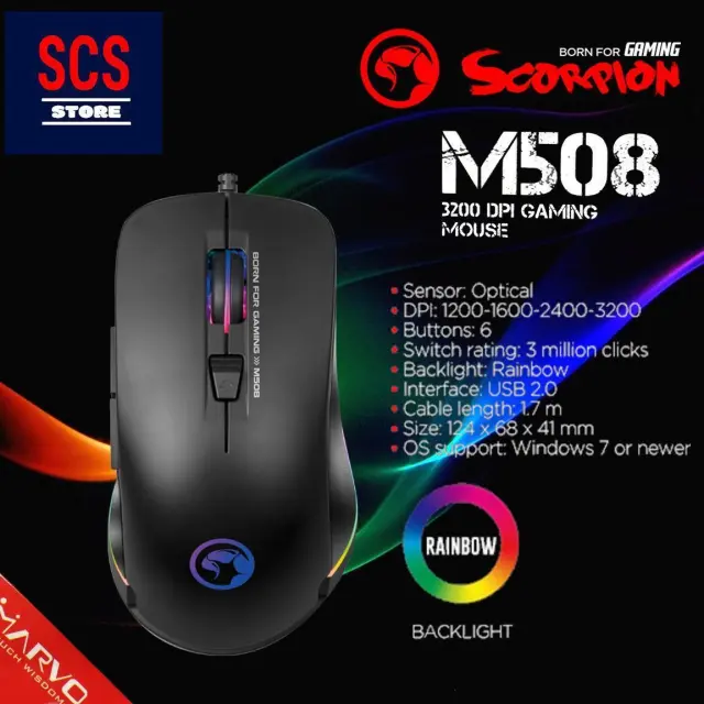 Marvo RGB Gaming Ποντίκι 3200 DPI Μαύρο M508 3