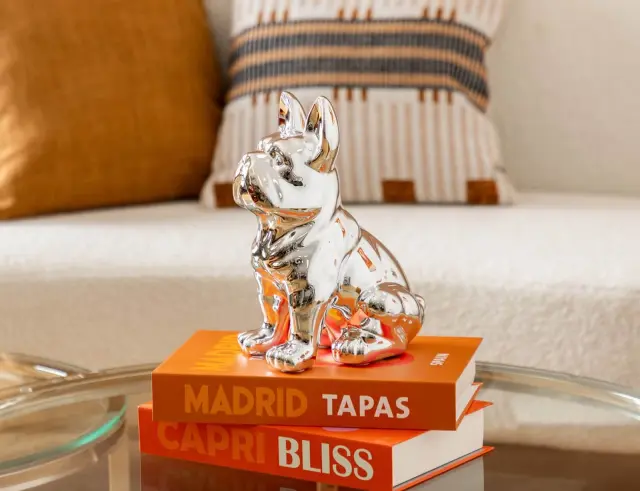 Διακοσμητική Φιγούρα Σκυλάκι Bulldog Αtmosphera με διαστάσεις 22.5x18x12cm - Silver 168329B 3