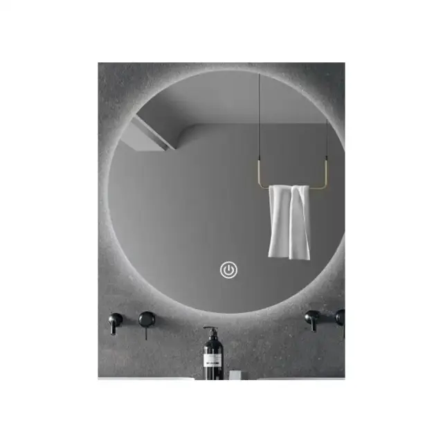 Στρογγυλός Καθρέφτης Μπάνιου LED 60x60cm με Περιμετρικό Φωτισμό, 3 Χρώματα Φωτός