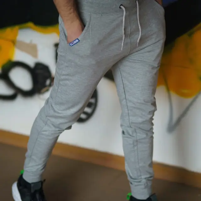 Ghetto White Men’s Fashion Sport Sweatpants | Streetwear Pants Grey