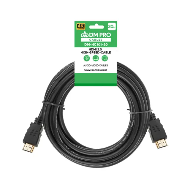 Καλώδιο HDMI 2.0 20m 4K μαύρο DM PRO