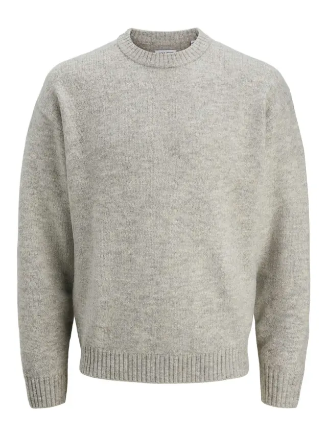 JJESOHO OLLIE KNIT CREW NECK SN Light Grey Melange - XXL