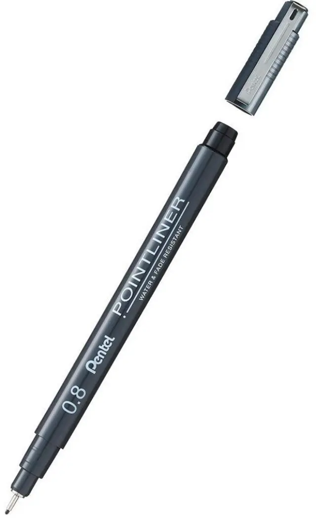 Μαρκαδόρος Pointliner Pentel 0,8mm Μαύρος / S20P-8A (Pentel)