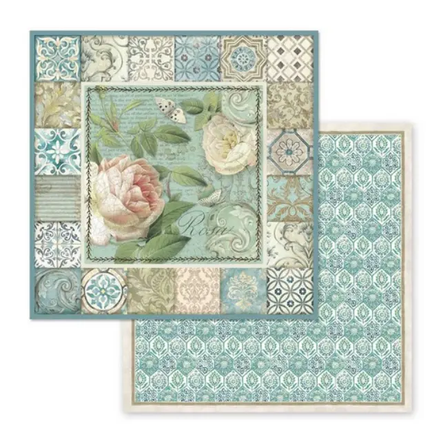 Σετ 10 Χαρτιά Scrapbooking Stamperia Διπλής Όψης - Azulejos de Sueno - 30x30cm 2