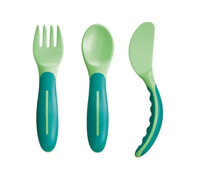 Mam Baby's Cutlery Πιρουνάκι - κουταλάκι - μαχαιράκι 6+ Μηνών (515U) Πράσινο, 3 τμχ