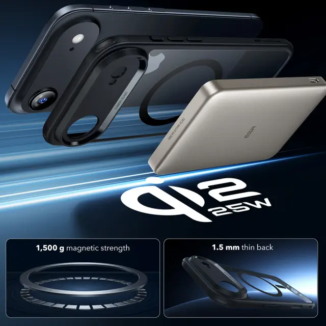 ESR - Classic Hybrid HaloLock (Camera Control) - iPhone Air - Clear Black 3