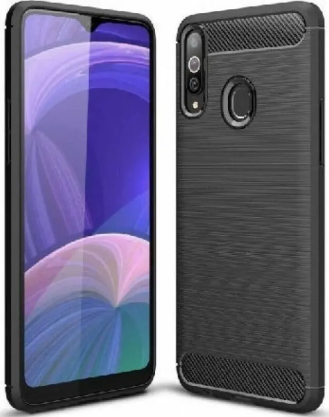 Θήκη Forcell Carbon Σιλικόνης Μαύρο (Galaxy A20s)