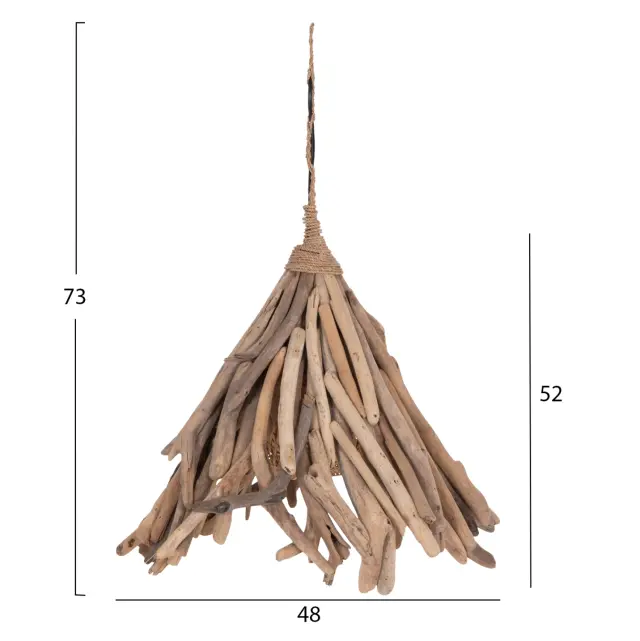 Φωτιστικό οροφής κρεμαστό Treit Driftwood σε φυσικό 48x54x52-73 εκ 2