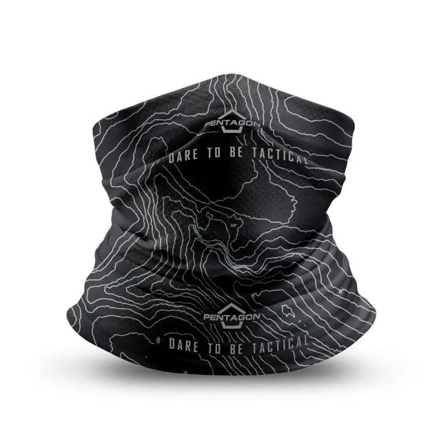 Pentagon Skiron Neck Gaiter Topographic Map-Περιλαίμιο από 100% Πολυεστέρα - 74-Maroon Red-Κεραμιδί 2