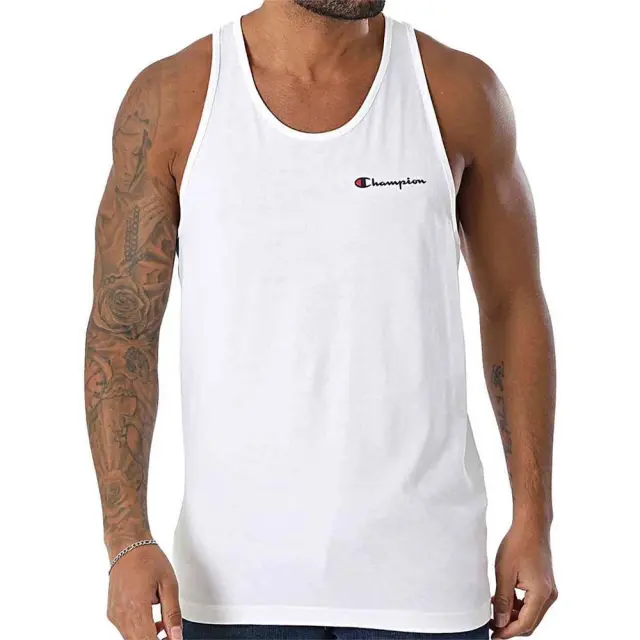 Champion Men's Standard Fit Small Chest Logo Tank Άσπρο 220781-WW001 (Champion)