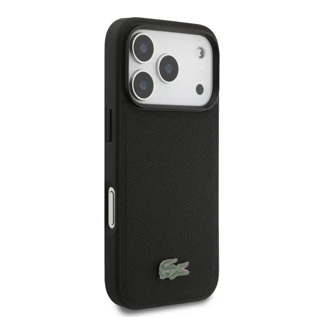 Lacoste Iconic Petit Pique MagSafe Case + Wallet for iPhone 17 Pro Black 3