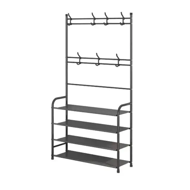 BORMANN ELITE BPC2250 - BORMANN Elite BPC2250 Έπιπλο Εισόδου, Κρεμάστρα & Παπουτσοθήκη 4 Ραφιών Με Μεταλλικό Σκελετό (066163)