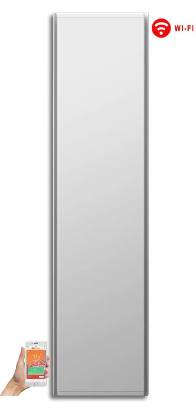 Radialight Icon WiFi 2000 Watt Λευκό - Κάθετο Ψηφιακό Σώμα Θέρμανσης