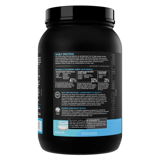 Rule1 Whey Protein Birthday Cake, 2 lbs 3