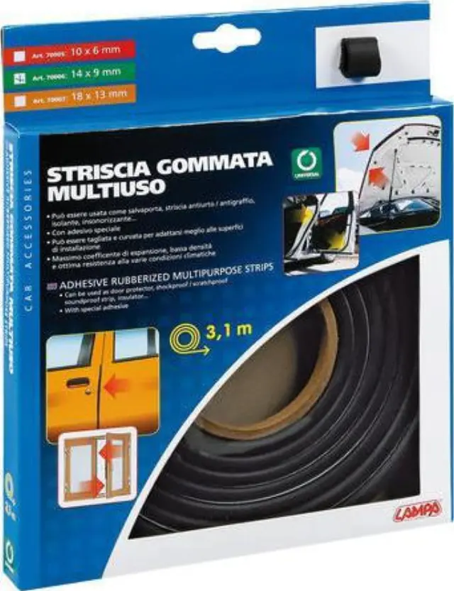 Lampa Προστατευτικό για Πόρτες Αυτοκινήτου 3.1m x 14 x 9mm 1τμχ Μαύρο 70006