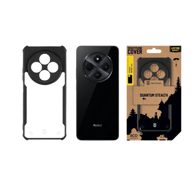 Tactical Quantum Stealth Cover for Xiaomi Redmi 14C 4G/A4 5G/Poco C75 Clear/Black 3