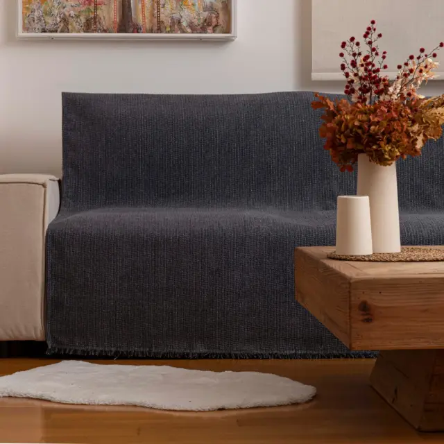 Ριχτάρι Σενίλ Τριθέσιο Velvet Borea Home Textiles - Εκρού - 180 x 300 cm 2
