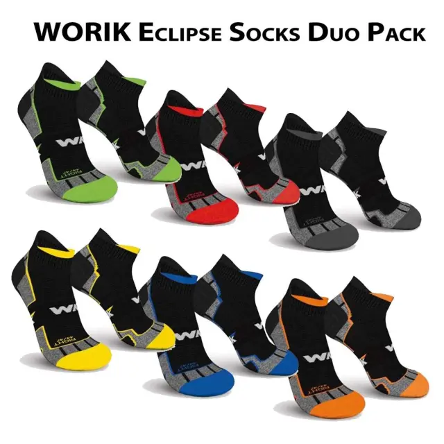 WORIK Eclipse Socks Duo Pack-Καλτσάκια για Τακτική Χρήση (2 Ζεύγη) - 01-Black-Μαύρο
