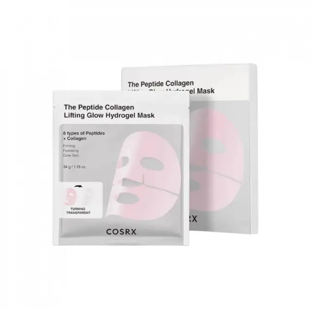 Cosrx Peptide Collagen Glow Hydrogel Mask – Μάσκα Προσώπου για Σύσφιξη, Ανόρθωση & Λάμψη 34g