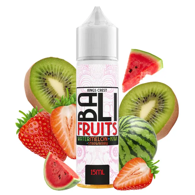Bali Fruits Watermelon Kiwi Strawberry 15ml (60ml) - Kings Crest Flavorshots