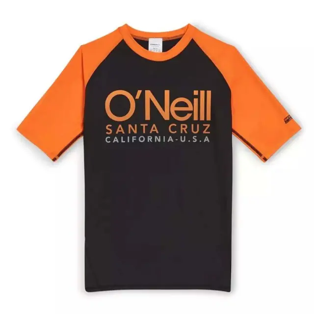 O'neill Boy's Essentials Cali Shostsleeve UPF 50+ Sun Protection Skins Μαύρο - Πορτοκαλί 4800077-19010 (O'neill)