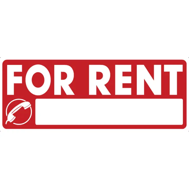 Πινακίδα For Rent Αυτοκόλλητο 115x295mm
