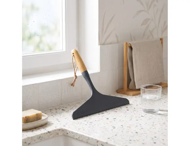 Καθαριστής για τζάμια Homea με λαβή από ξύλο Bamboo και μήκος 25cm MEN155