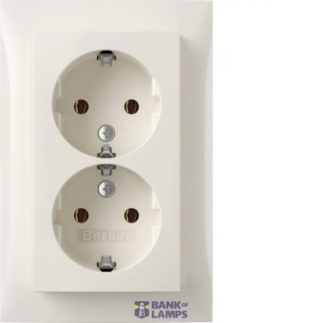 Double socket SCHUKO with Coverplate high, S.1 pw gl