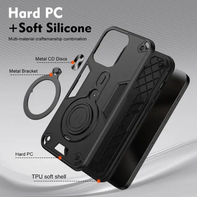 Θήκη με Περιστρεφόμενη Βάση για Xiaomi 14T Pro- Black OEM 2