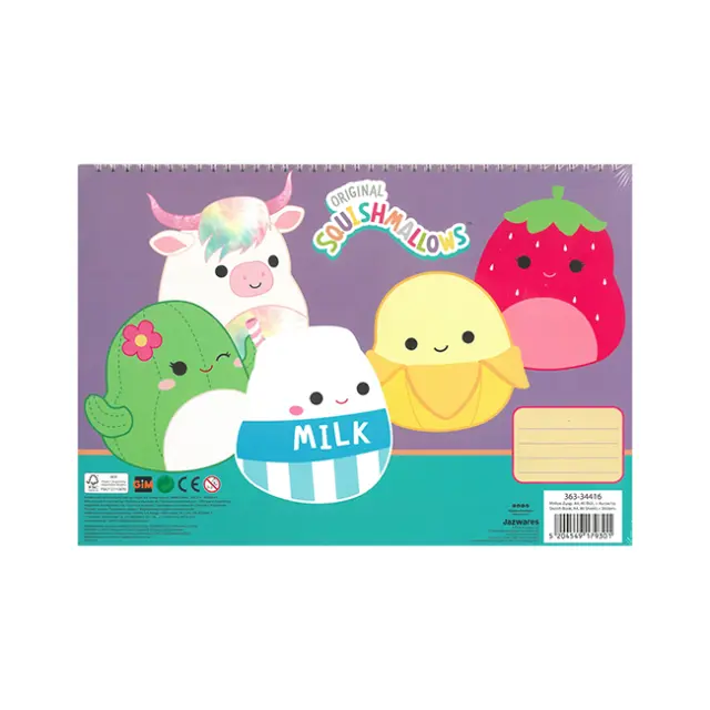 Gim Μπλοκ Ζωγραφικής με Αυτοκόλλητα Α4 40 φύλλα Squishmallows (363-34416)