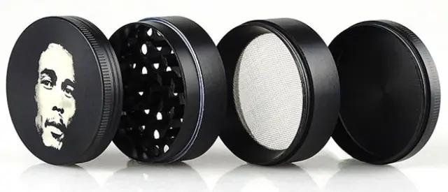 Grinder Τρίφτης «Bob Marley» Black 50mm - 4 Parts. 2