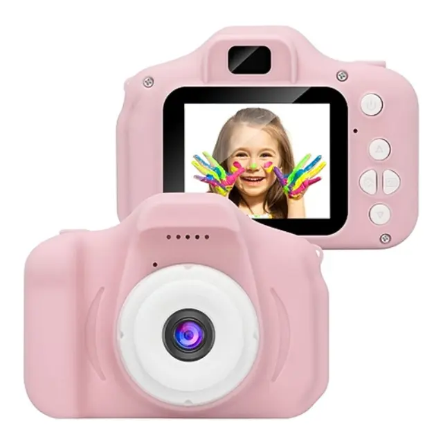 Children Mini Camera Compact Φωτογραφική Μηχανή 3MP Με Οθόνη 2'' Ροζ (Ελληνικό Μενού)