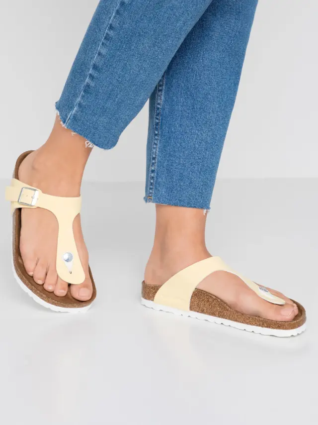 Birkenstock Σαγιονάρες Γυναικείο Birko-Flor(ανθεκτικό υλικό της Birkenstock-επιτρέπει την επαφή με το νερό) Κίτρινο BIR/GIZEH VEGAN 1018152 VANILLA 2