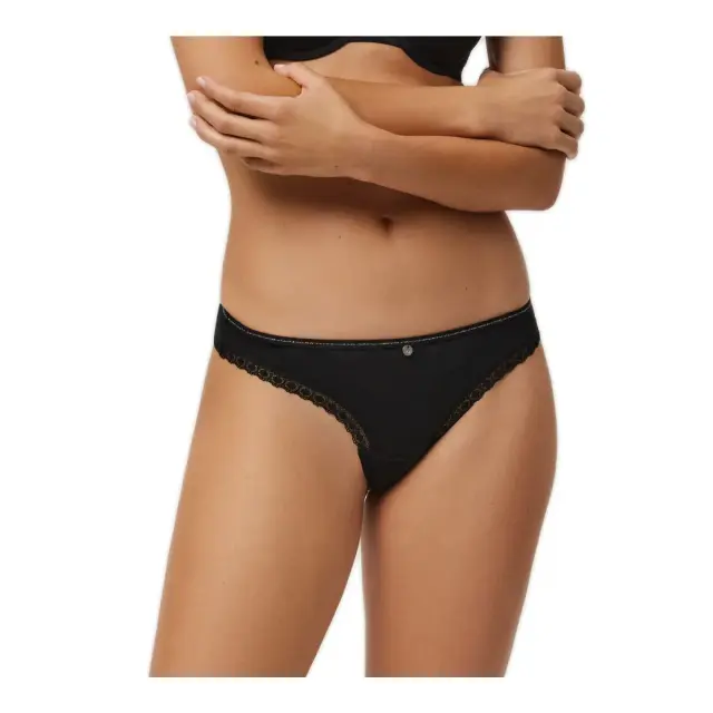 Ysabel Mora Γυναικείο String Panty, Χρώμα Μαύρο - S