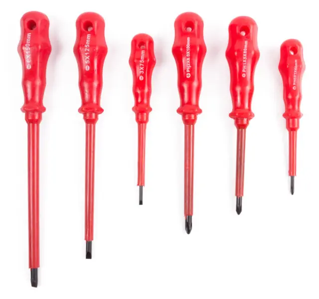 Screwdriver set 6 pieces electrical