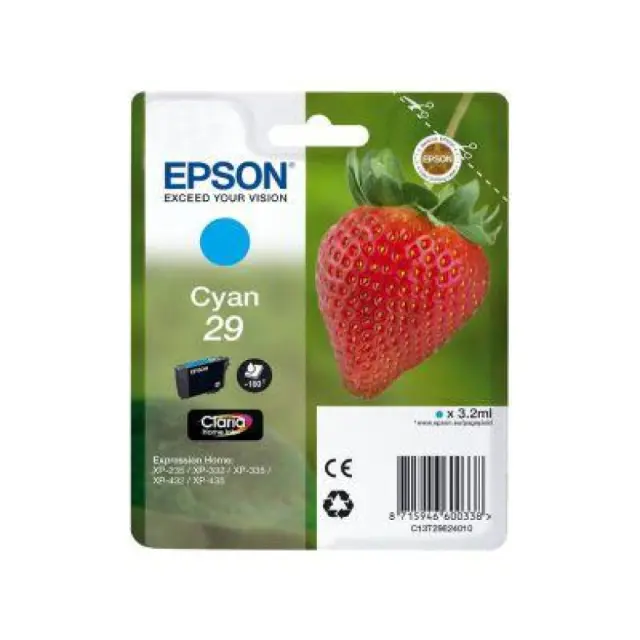 Epson 29 Γνήσιο Μελάνι Εκτυπωτή InkJet Κυανό (C13T29824010 C13T29824012)