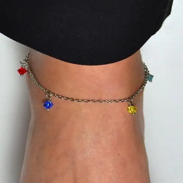 Farma Bijoux Αλυσίδα Ποδιού με 5 Swarovski Πέτρες 2