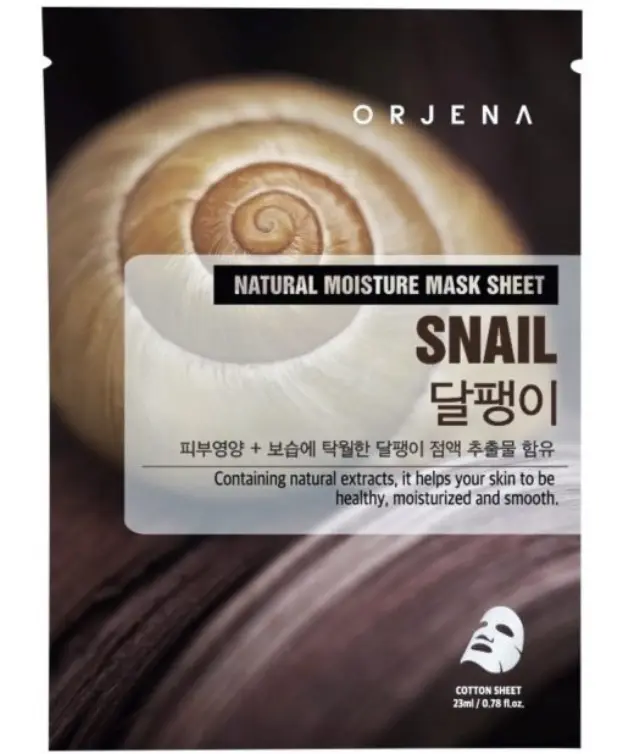 Orjena Natural Moisture Mask Sheet Snail Υφασμάτινη Μάσκα Ενυδάτωσης 23ml