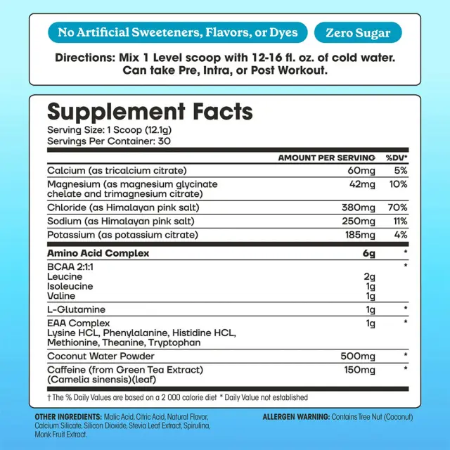 Fit & Lean Amino Hydration & Energy Blue Raspberry, 369 g 2