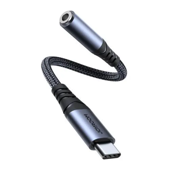 Αντάπτορας Joyroom Braided DAC SY-01 USB C Αρσενικό σε 3.5mm Θηλυκό Μαύρο N64210