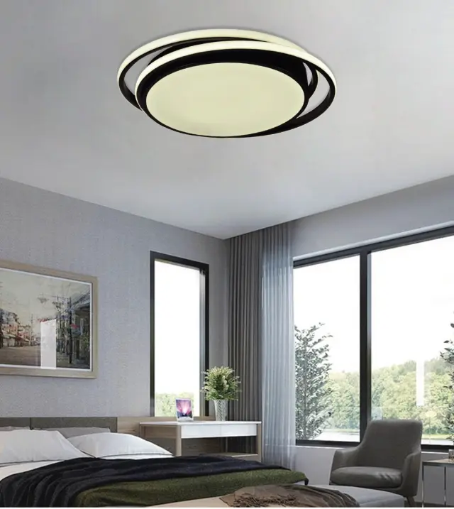 InLight Πλαφονιέρα οροφής LED 60W 3CCT από αλουμίνιο σε μαύρη απόχρωση D:43cm (42172-Μαύρο) 2