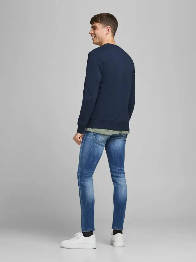 JJEBASIC SWEAT CREW NECK NOOS Navy Blazer 2